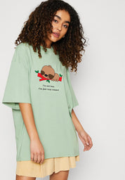 KOTTY Printed Women Round Neck Green T-Shirt 