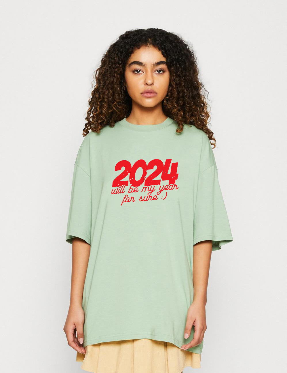 KOTTY Printed Women Round Neck Green T-Shirt 