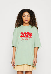 KOTTY Printed Women Round Neck Green T-Shirt 