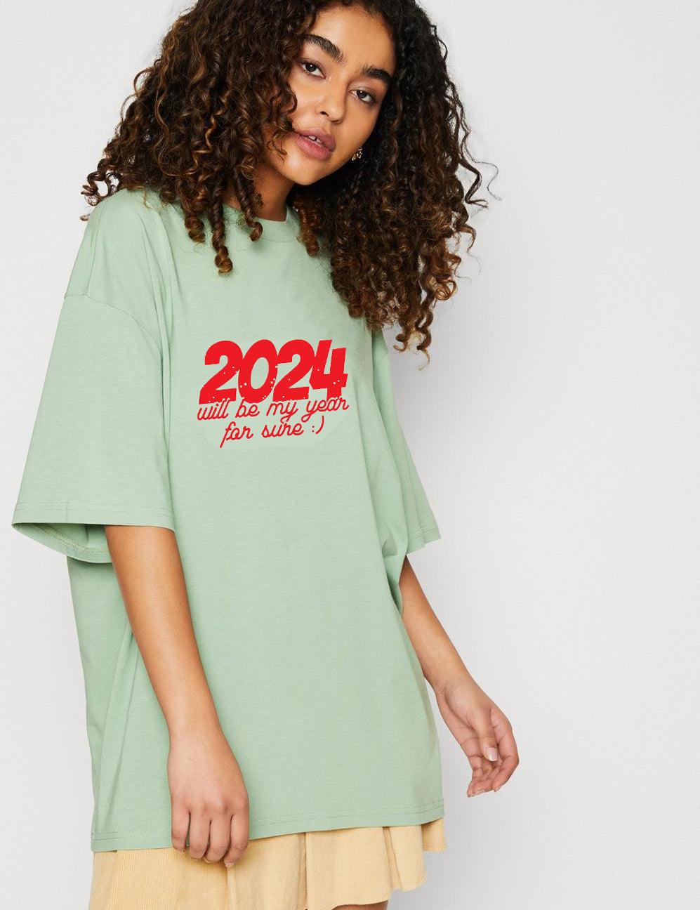KOTTY Printed Women Round Neck Green T-Shirt 