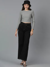 KOTTY Solid Women Round Neck Grey T-Shirt 