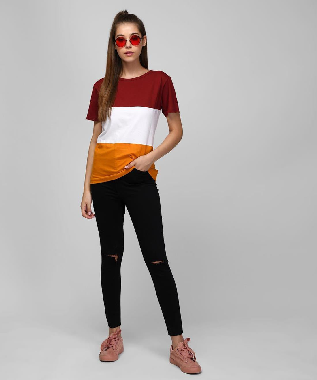 KOTTY Printed Women Round Neck Multicolor T-Shirt 