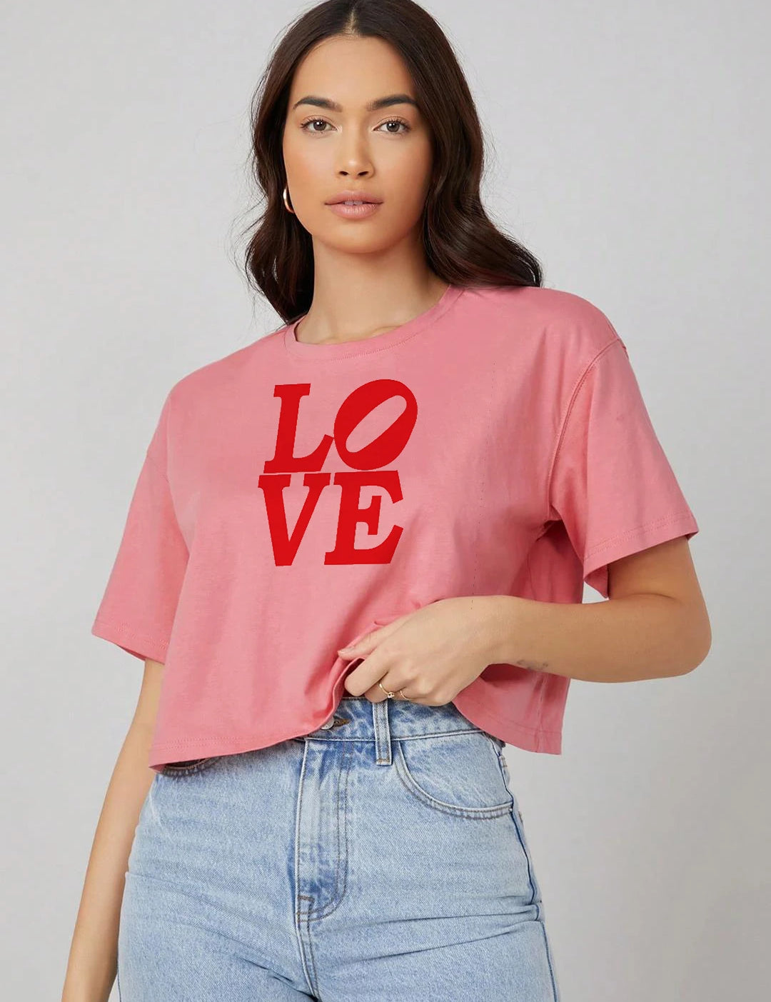 KOTTY Typography Women Round Neck Pink T-Shirt 