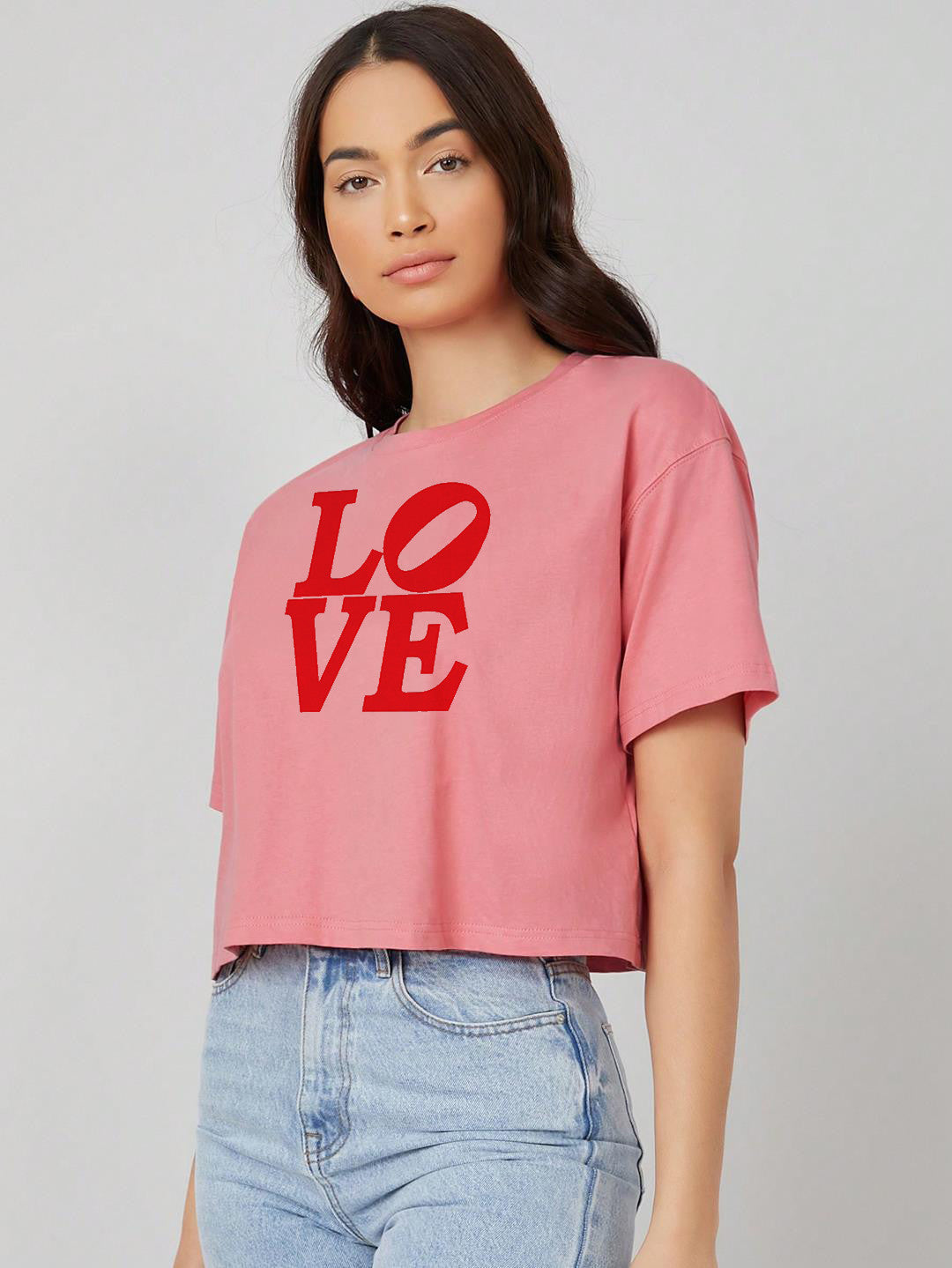 KOTTY Typography Women Round Neck Pink T-Shirt 