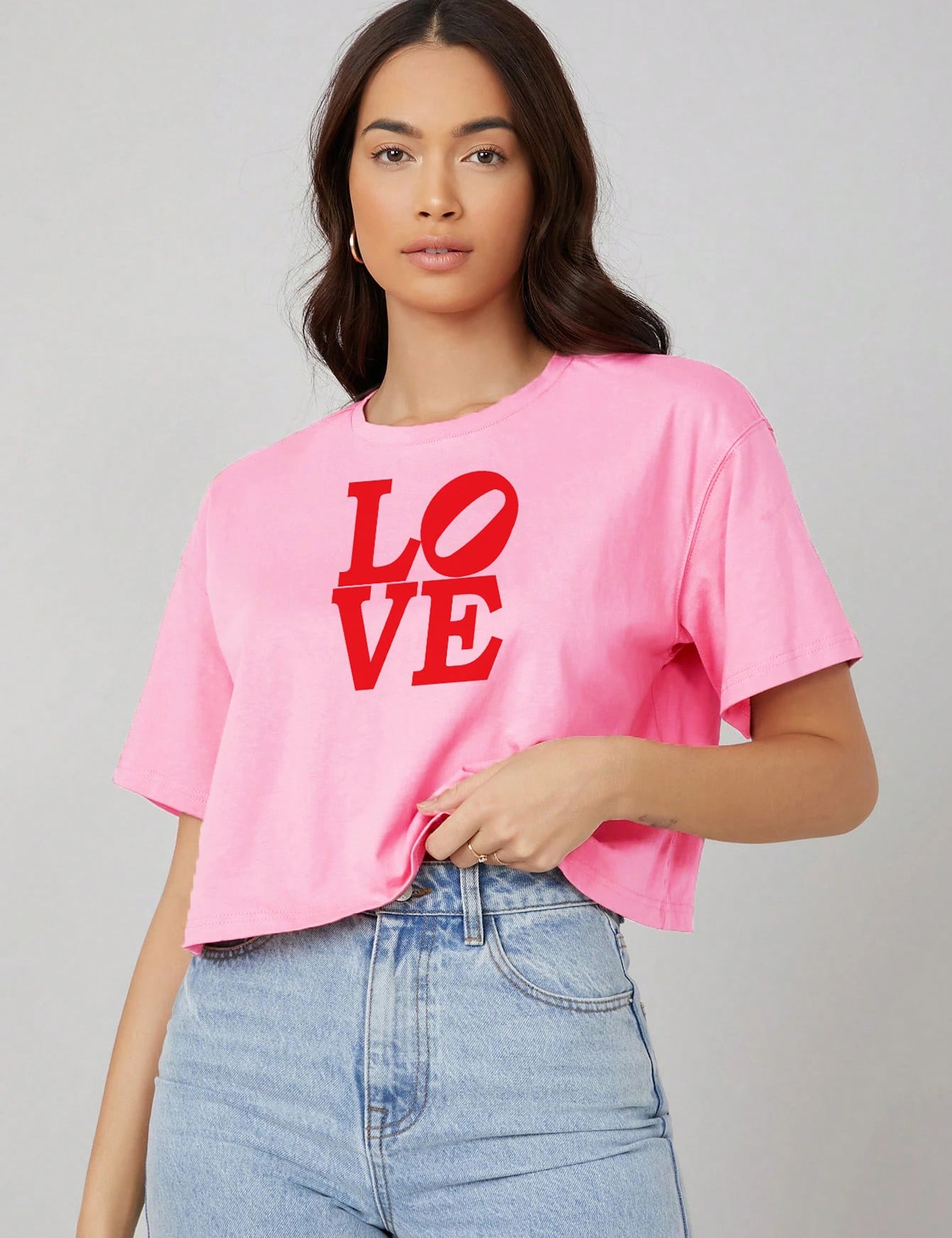 KOTTY Typography Women Round Neck Pink T-Shirt 