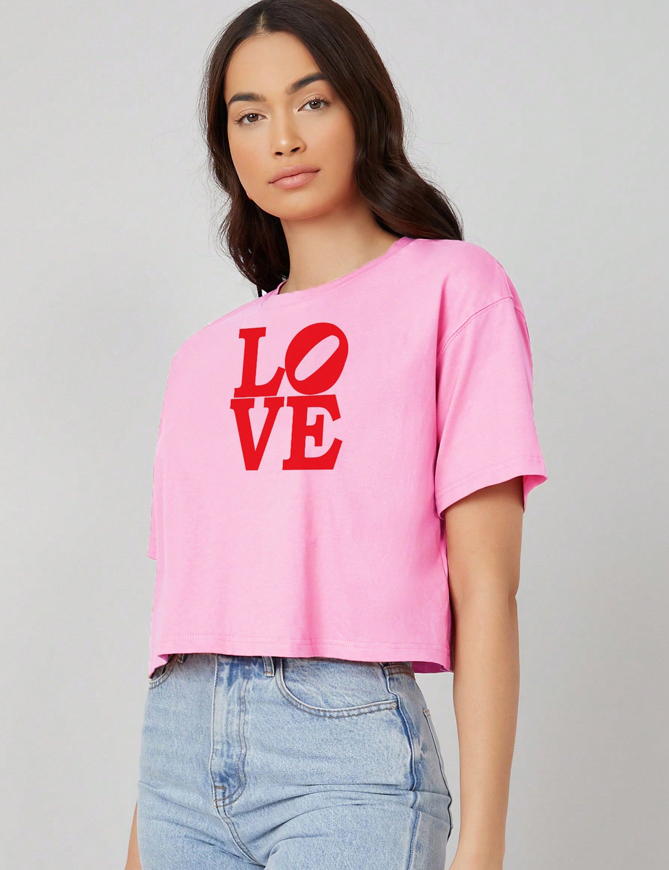 KOTTY Typography Women Round Neck Pink T-Shirt 