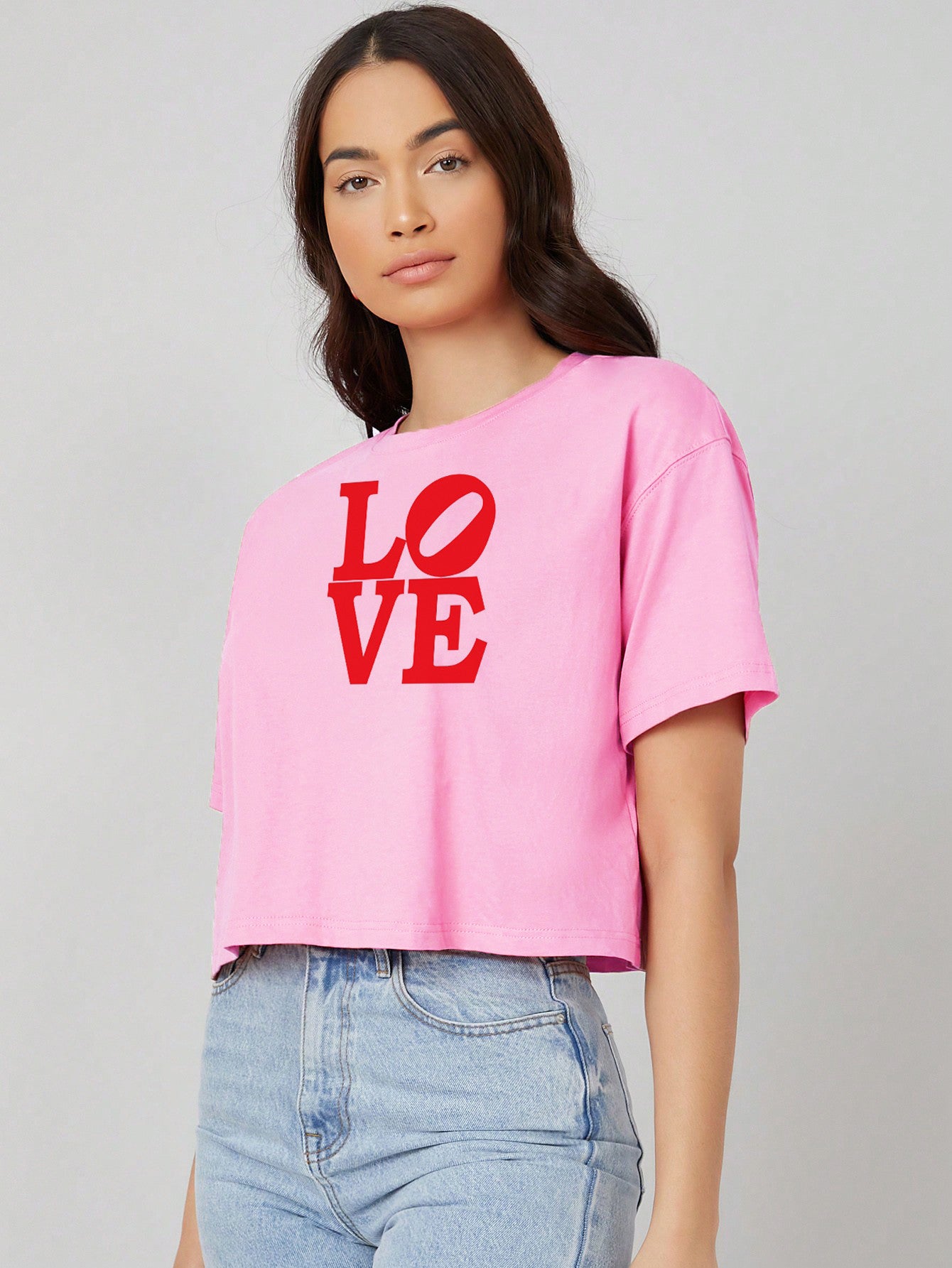 KOTTY Typography Women Round Neck Pink T-Shirt 