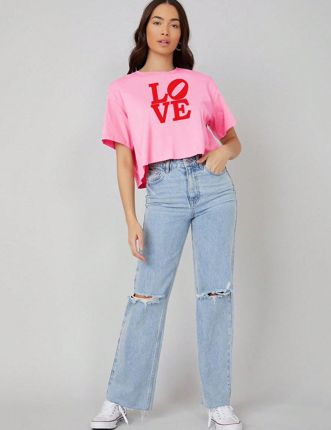 KOTTY Typography Women Round Neck Pink T-Shirt 