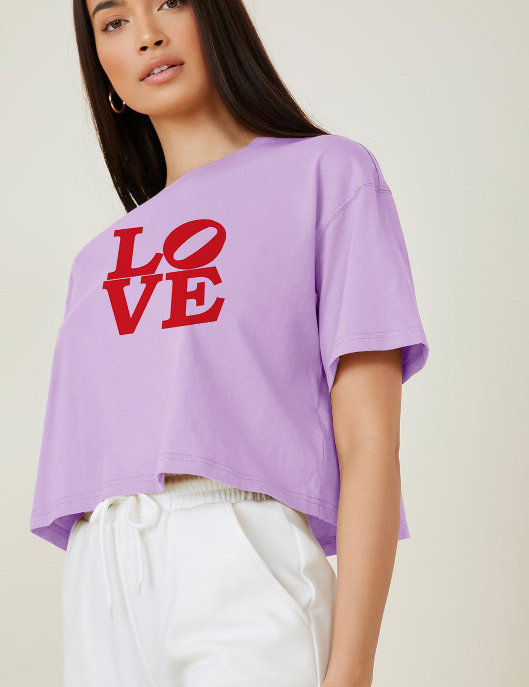 KOTTY Typography Women Round Neck Purple T-Shirt 