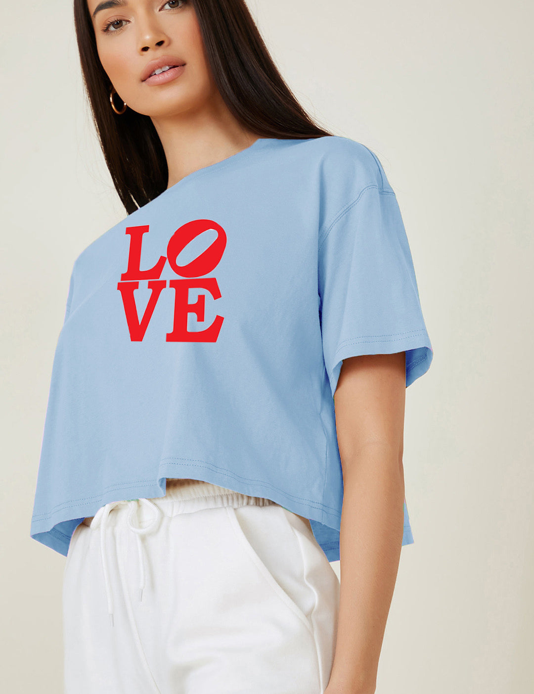 KOTTY Typography Women Round Neck Blue T-Shirt 