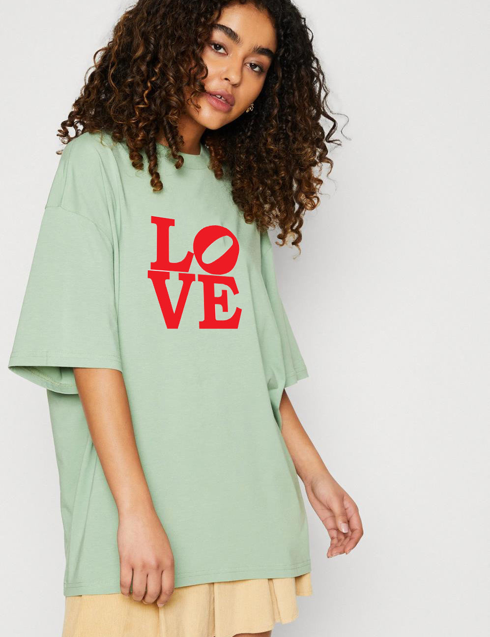 KOTTY Printed Women Round Neck Green T-Shirt 