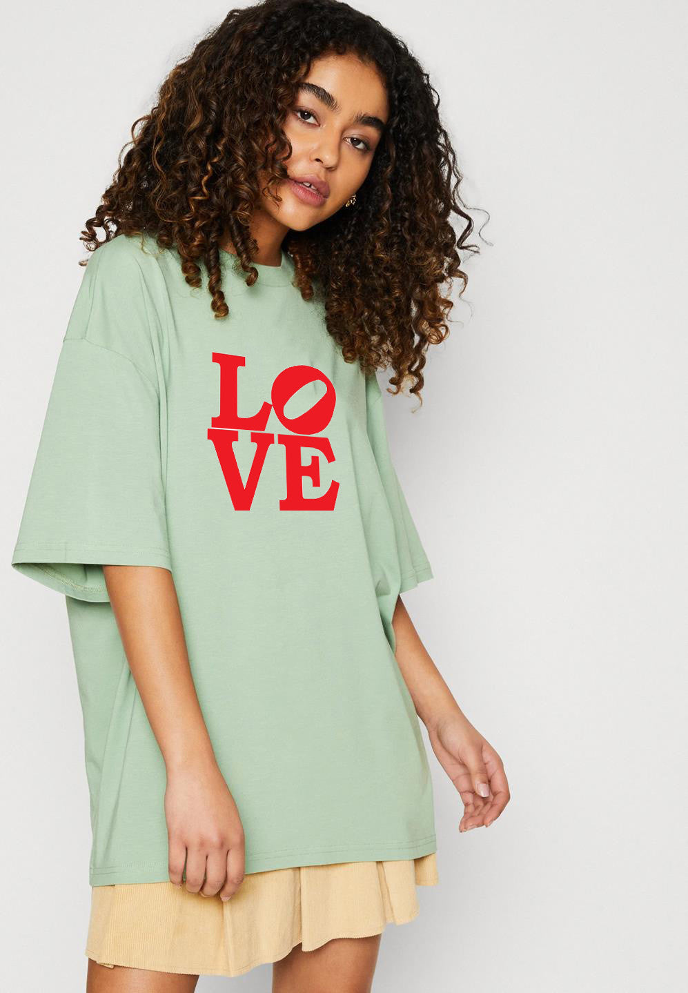 KOTTY Printed Women Round Neck Green T-Shirt 