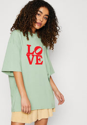 KOTTY Printed Women Round Neck Green T-Shirt 