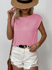 KOTTY Solid Women Round Neck Pink T-Shirt 