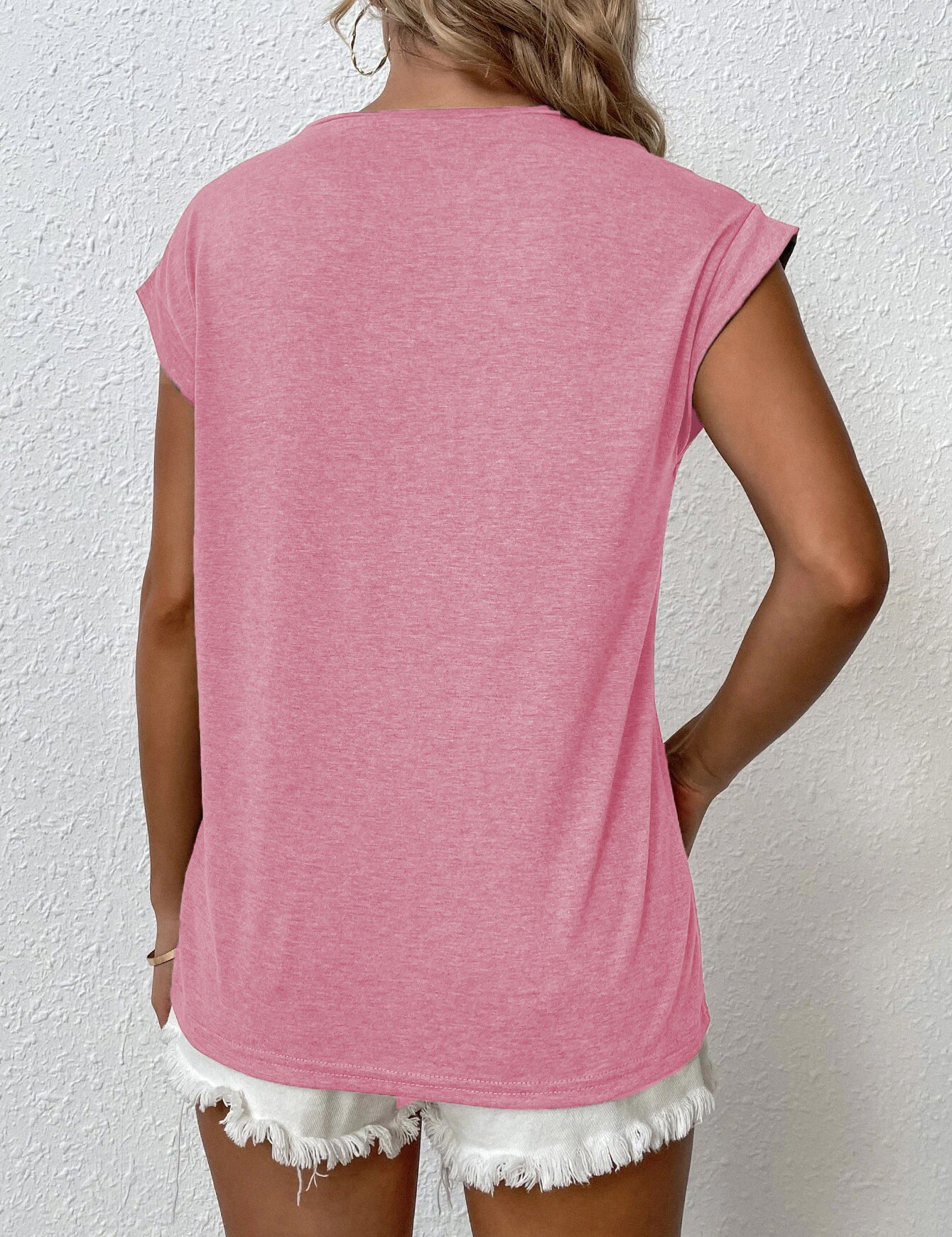 KOTTY Solid Women Round Neck Pink T-Shirt 
