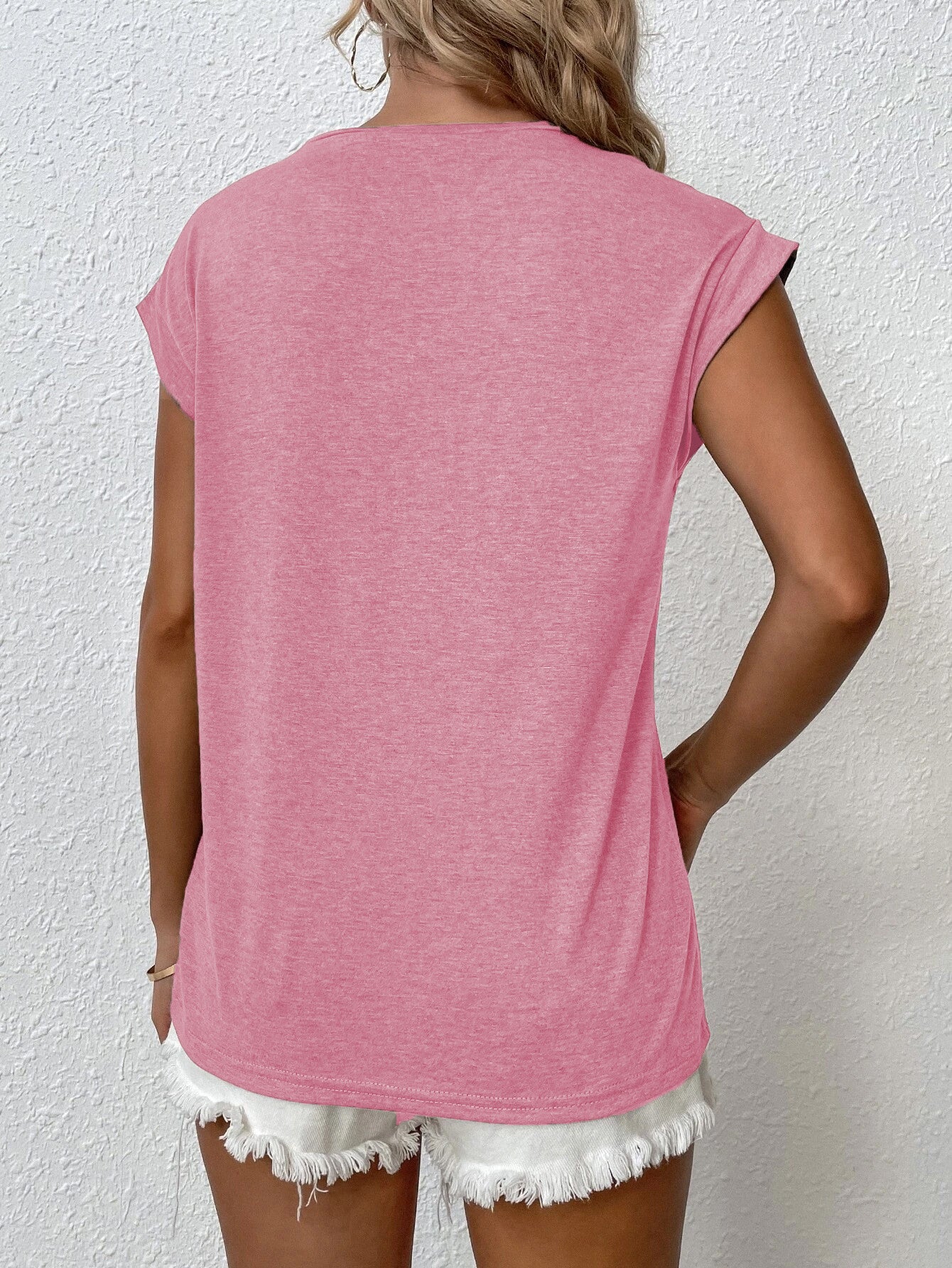 KOTTY Solid Women Round Neck Pink T-Shirt 