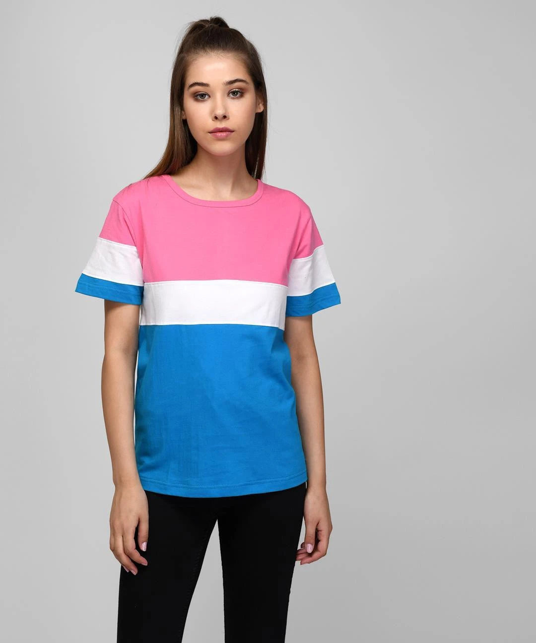 KOTTY Printed Women Round Neck Multicolor T-Shirt 