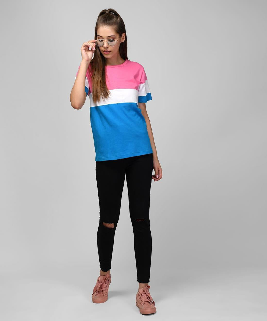 KOTTY Printed Women Round Neck Multicolor T-Shirt 