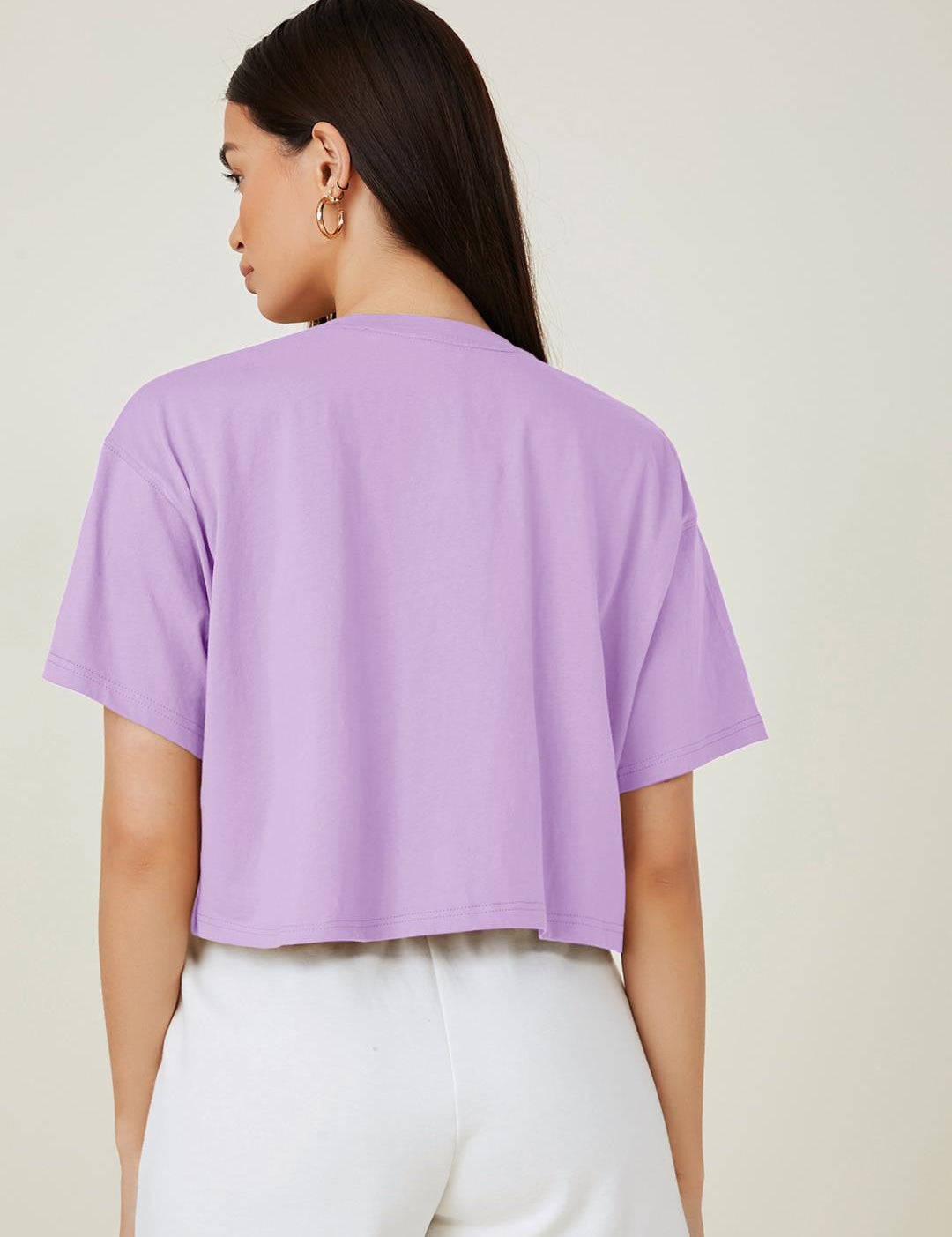 KOTTY Printed Women Round Neck Purple T-Shirt 