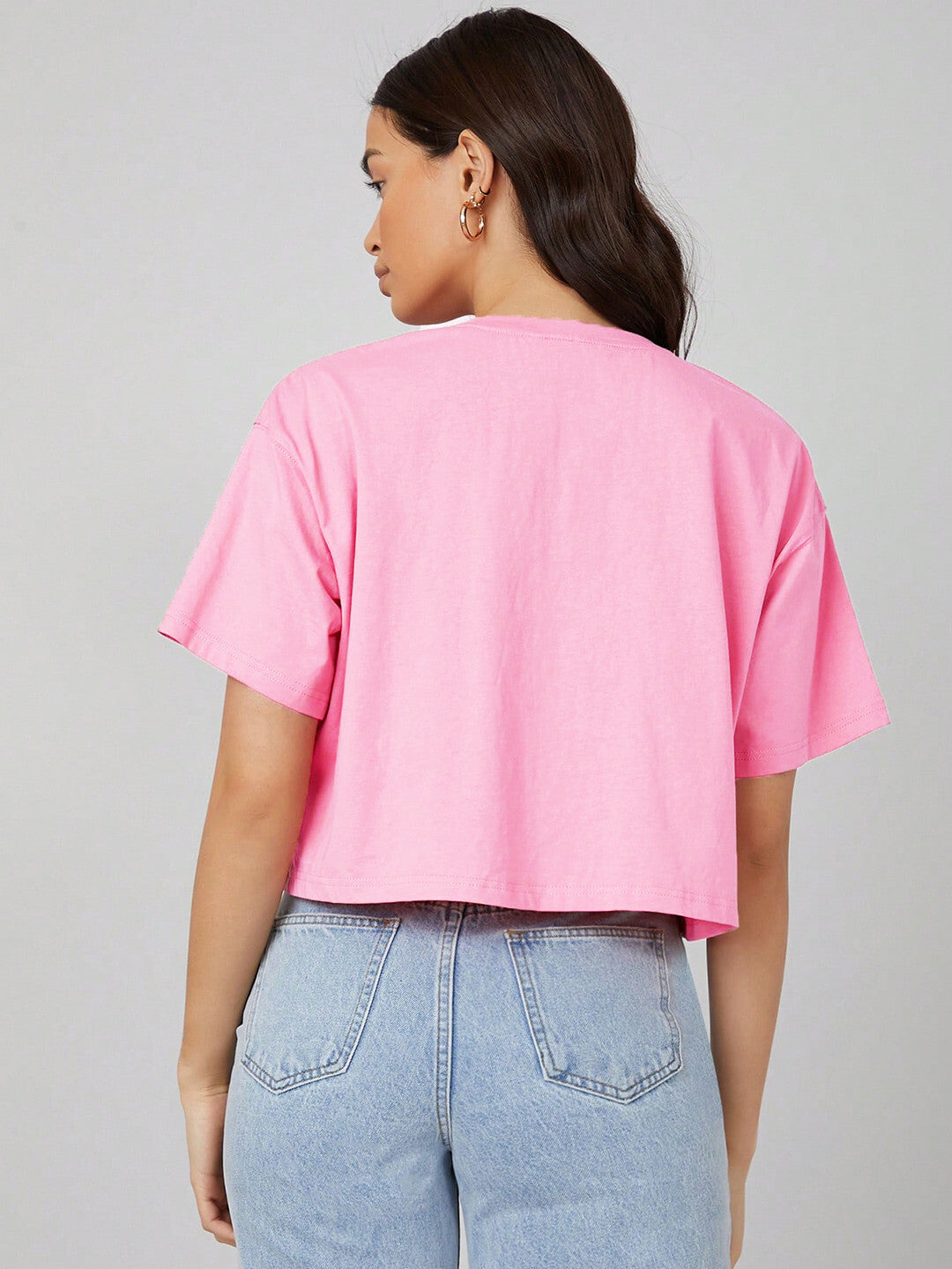KOTTY Printed Women Round Neck Pink T-Shirt 