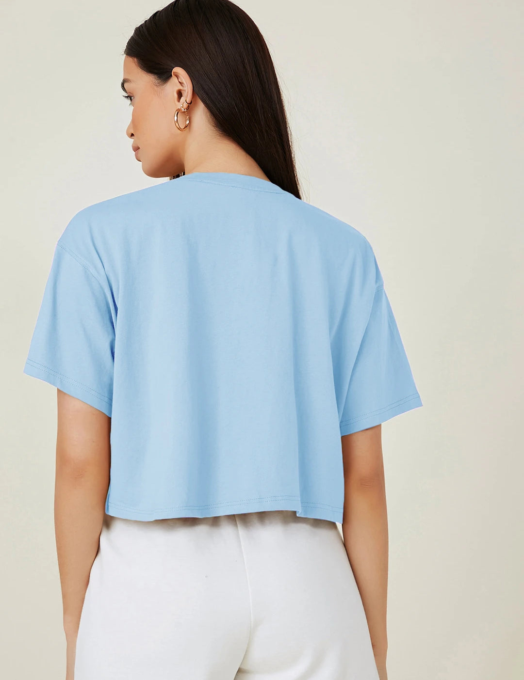 KOTTY Printed Women Round Neck Blue T-Shirt 