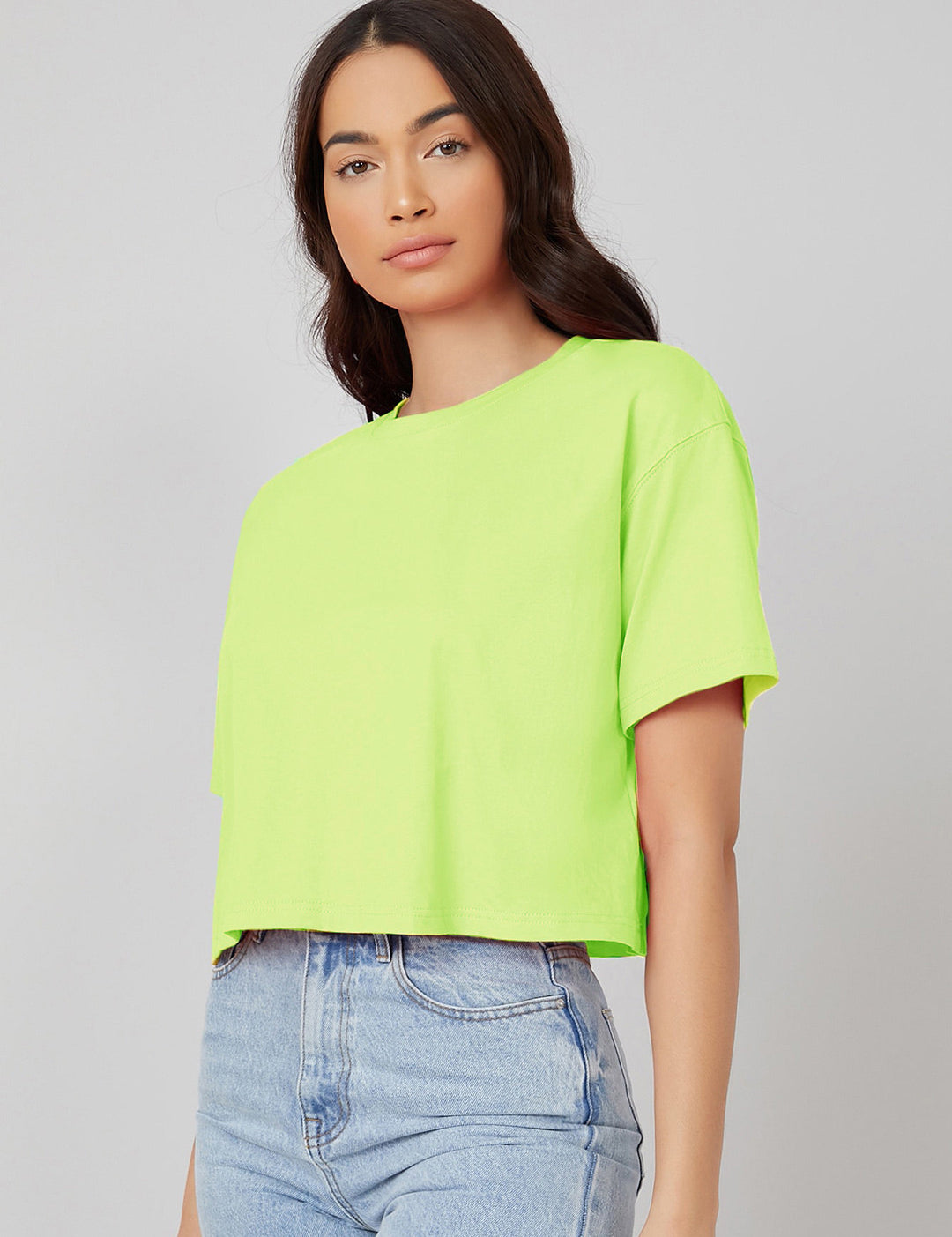 KOTTY Solid Women Round Neck Green T-Shirt 