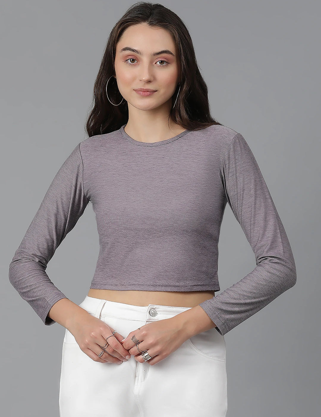 KOTTY Solid Women Round Neck Brown T-Shirt 