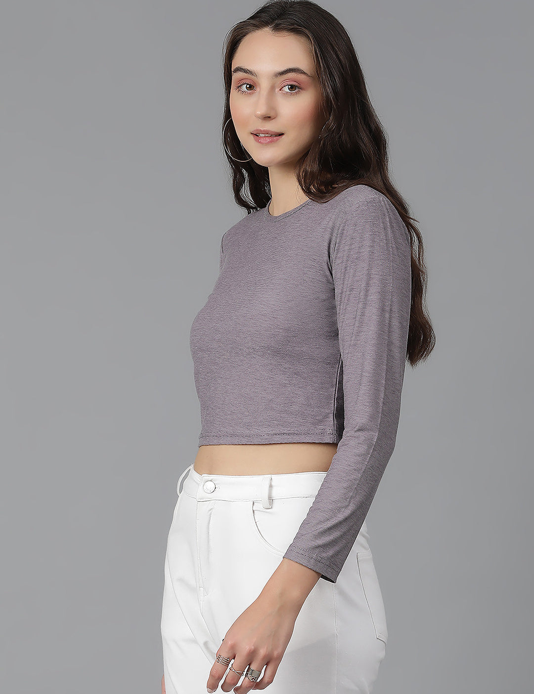 KOTTY Solid Women Round Neck Brown T-Shirt 