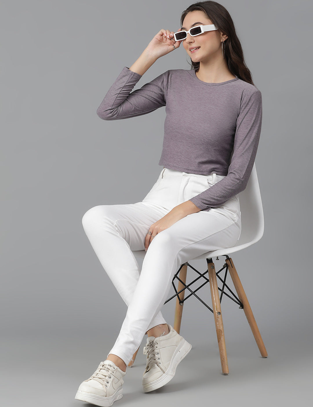 KOTTY Solid Women Round Neck Brown T-Shirt 