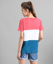 KOTTY Colorblock Women Round Neck Multicolor T-Shirt 