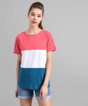 KOTTY Colorblock Women Round Neck Multicolor T-Shirt 
