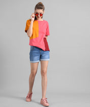 KOTTY Colorblock Women Round Neck Multicolor T-Shirt 
