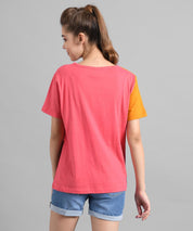 KOTTY Colorblock Women Round Neck Multicolor T-Shirt 