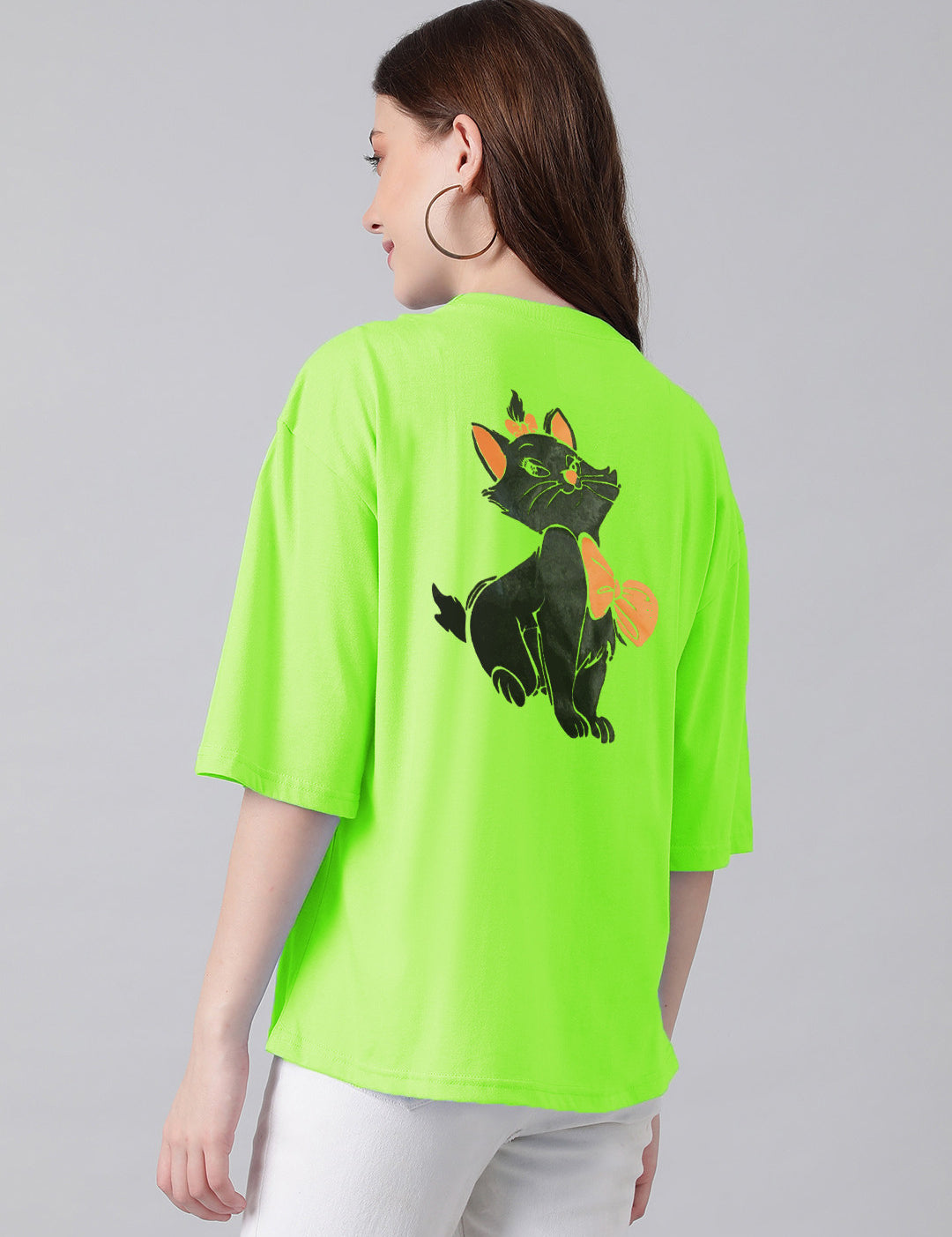 KOTTY Printed Women Round Neck Light Green T-Shirt 