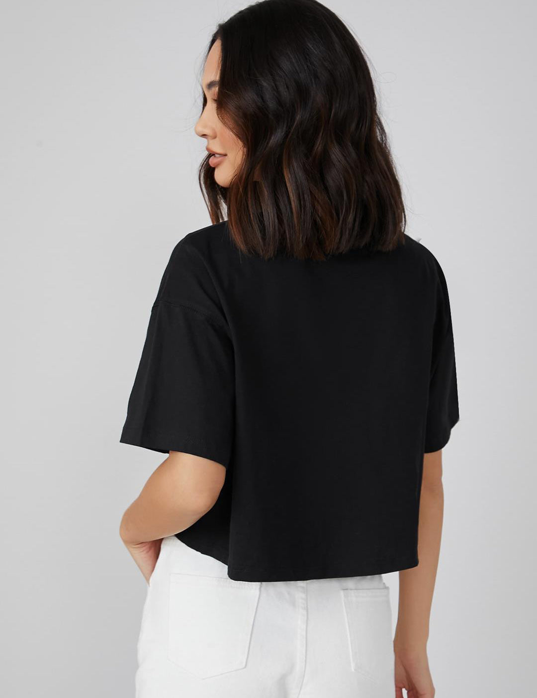KOTTY Printed Women Round Neck Black T-Shirt 