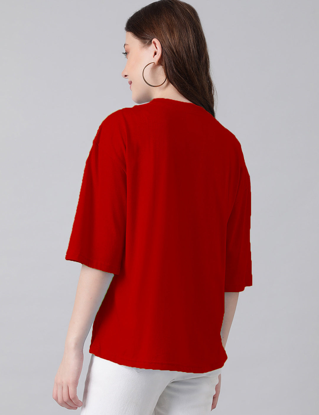 KOTTY Solid Women Round Neck Red T-Shirt 