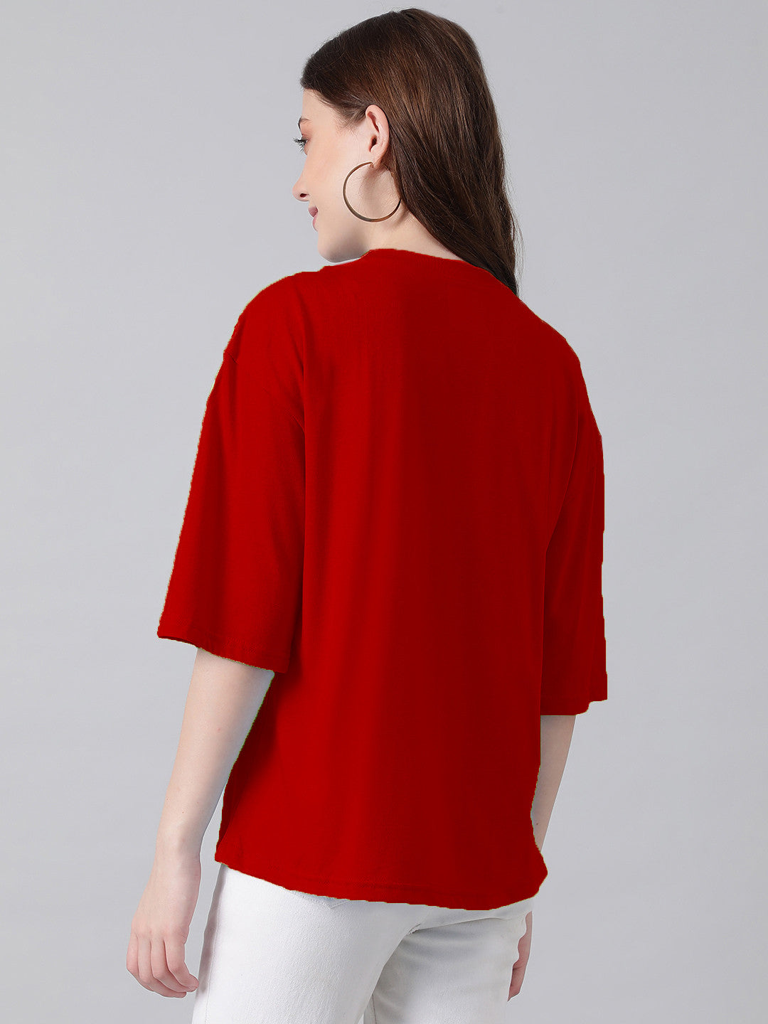KOTTY Solid Women Round Neck Red T-Shirt 
