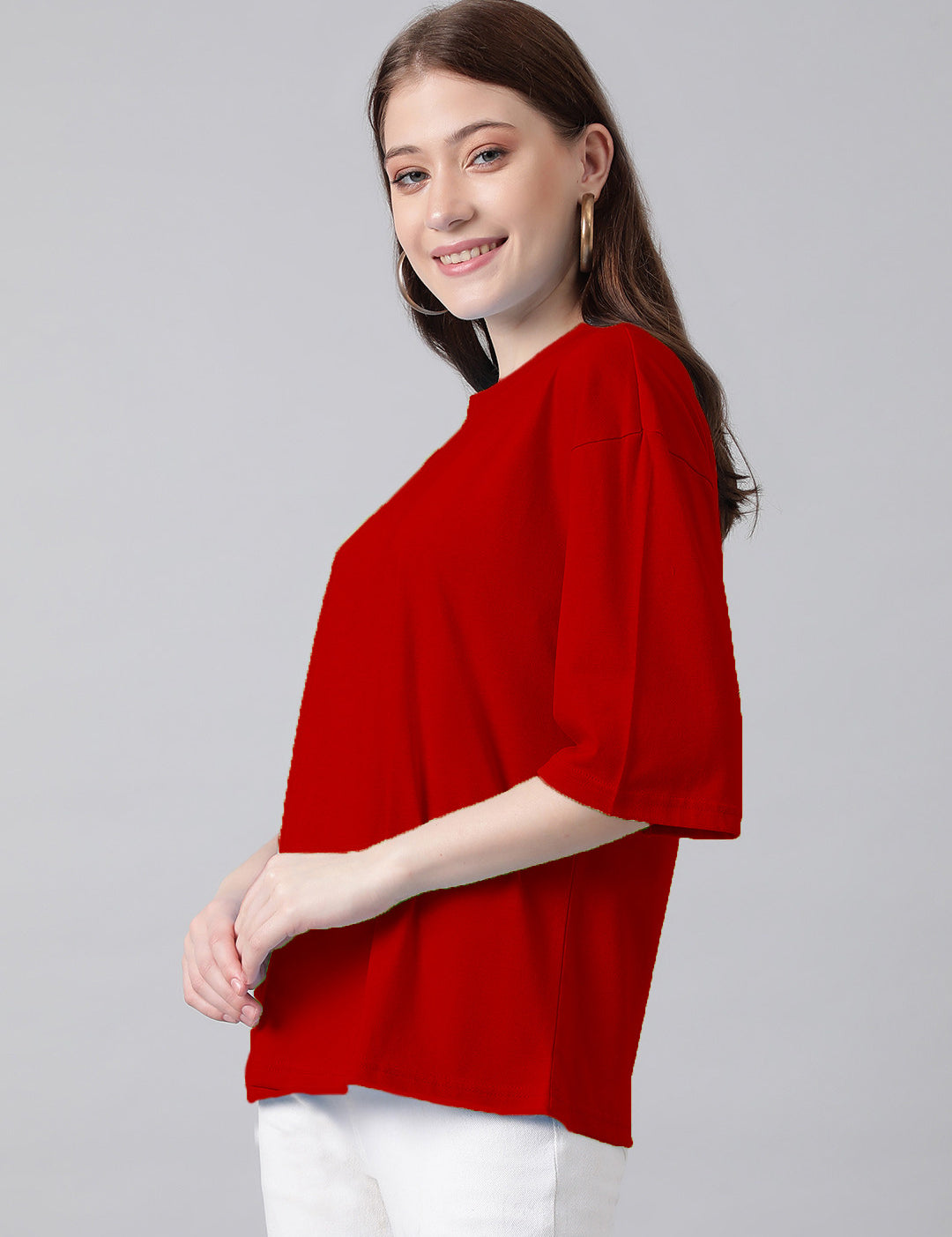 KOTTY Solid Women Round Neck Red T-Shirt 