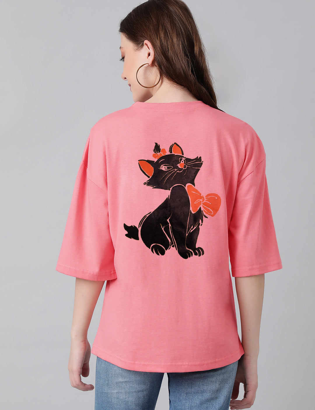 KOTTY Printed Women Round Neck Pink T-Shirt 