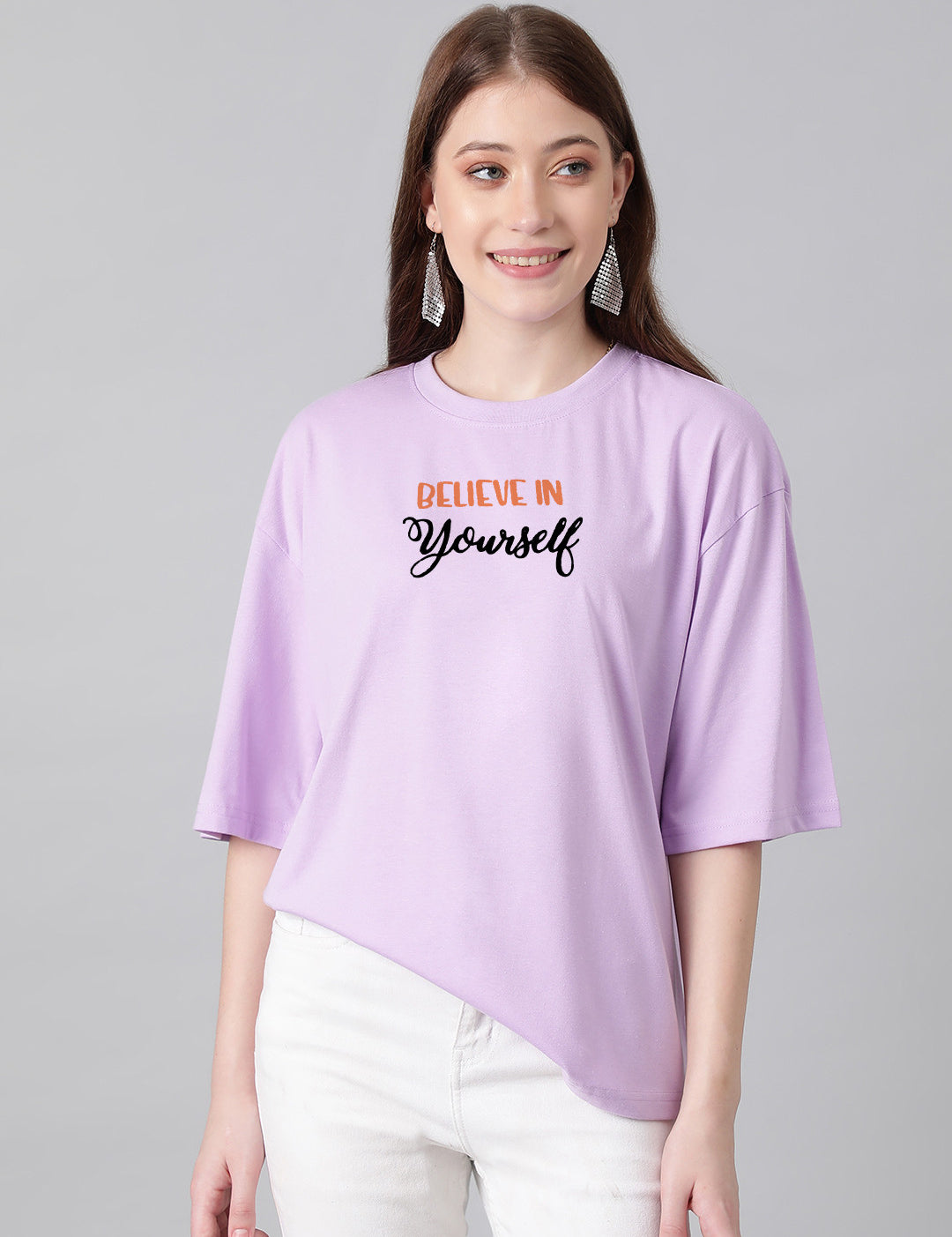 KOTTY Printed Women Round Neck Purple T-Shirt 