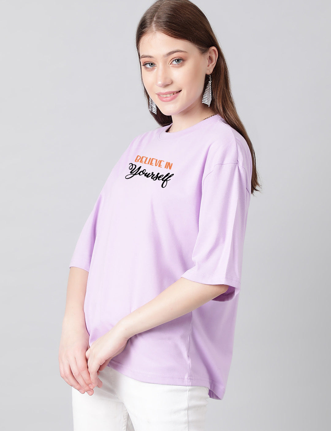KOTTY Printed Women Round Neck Purple T-Shirt 