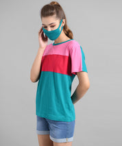 KOTTY Colorblock Women Round Neck Multicolor T-Shirt 