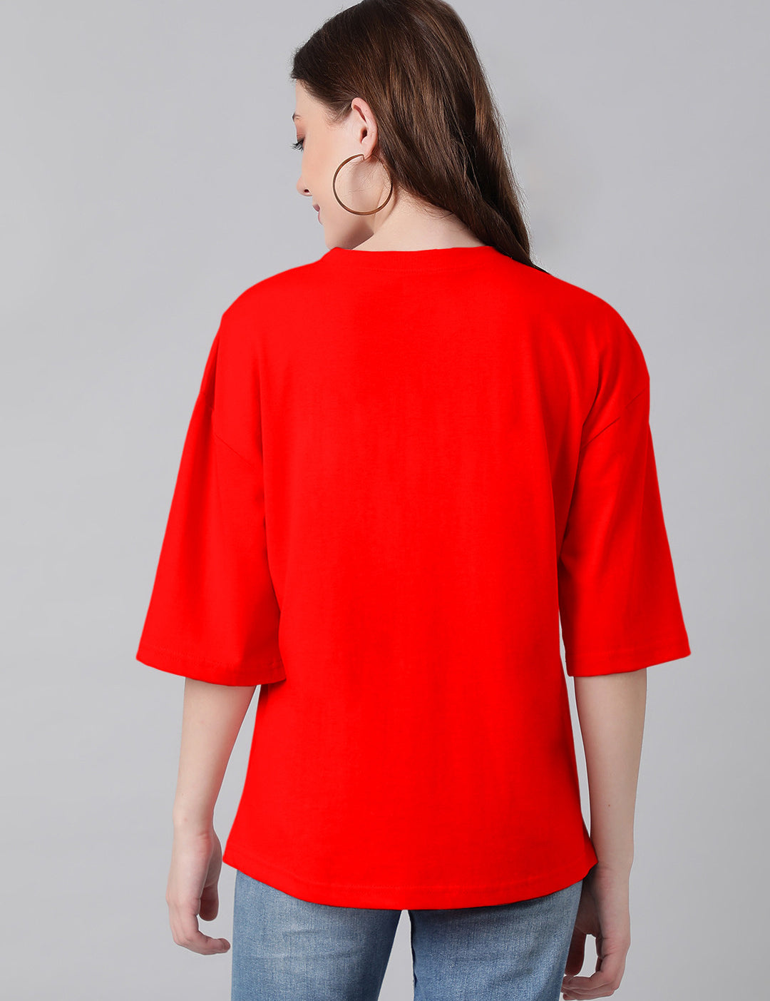 KOTTY Printed Women Round Neck Red T-Shirt 