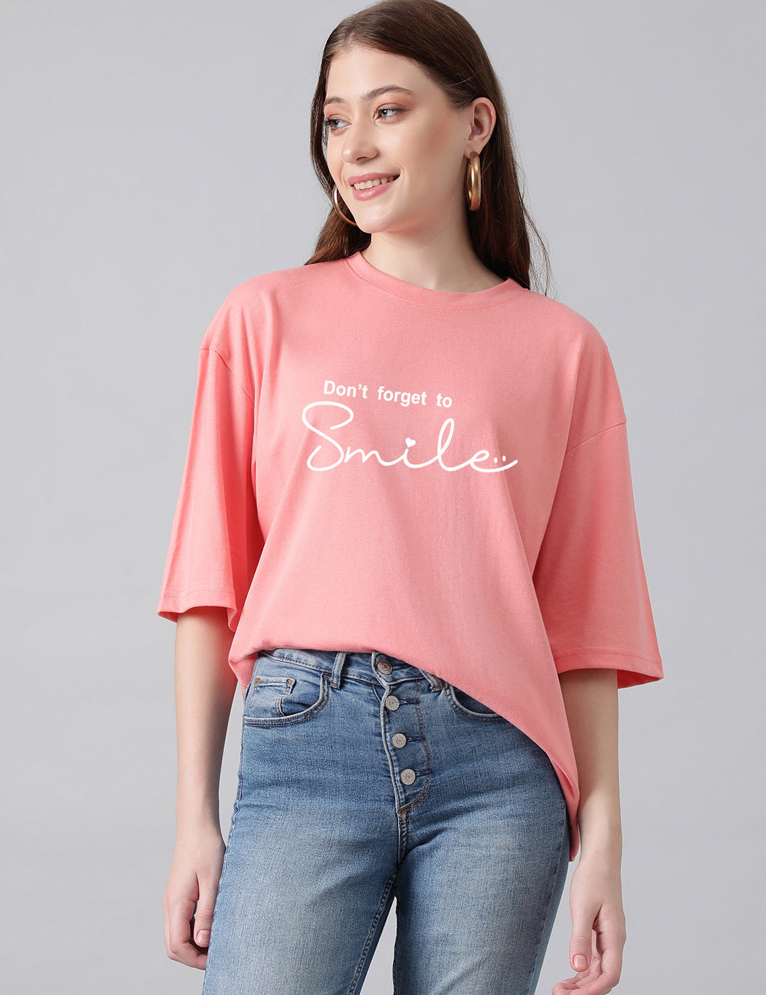KOTTY Printed Women Round Neck Pink T-Shirt 