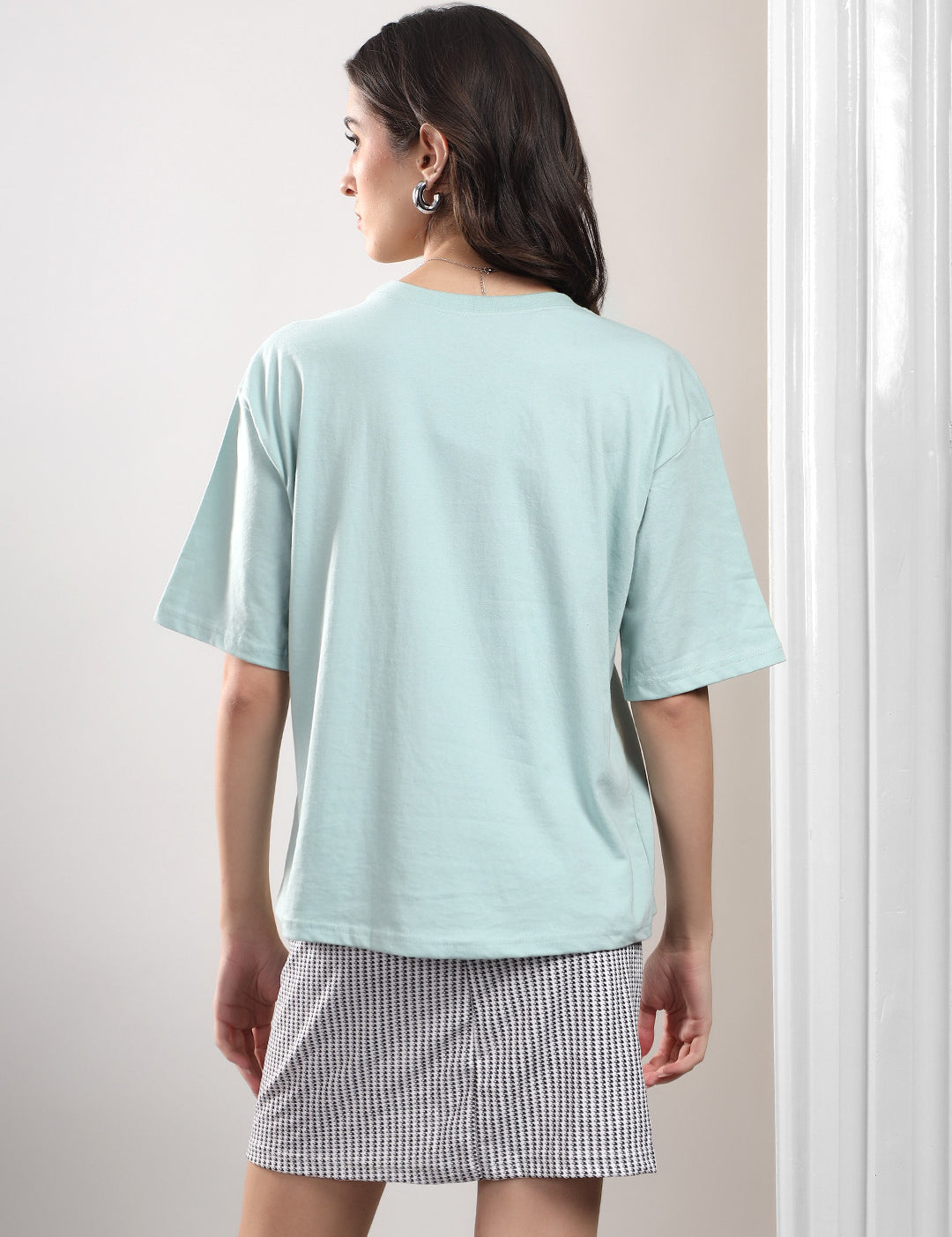 KOTTY Printed Women Round Neck Blue T-Shirt 