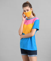 KOTTY Colorblock Women Round Neck Multicolor T-Shirt 