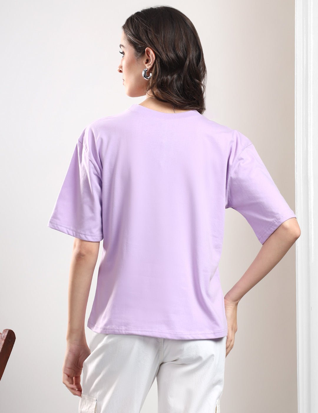 KOTTY Printed Women Round Neck Purple T-Shirt 