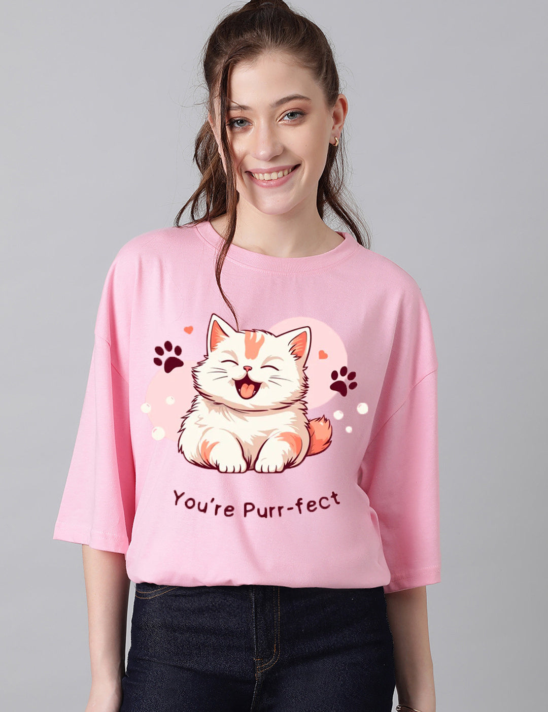 KOTTY Printed Women Round Neck Pink T-Shirt 