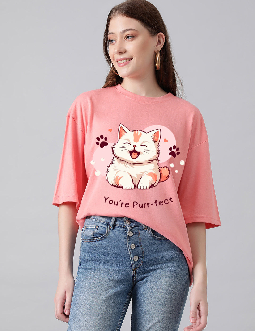 KOTTY Printed Women Round Neck Pink T-Shirt 