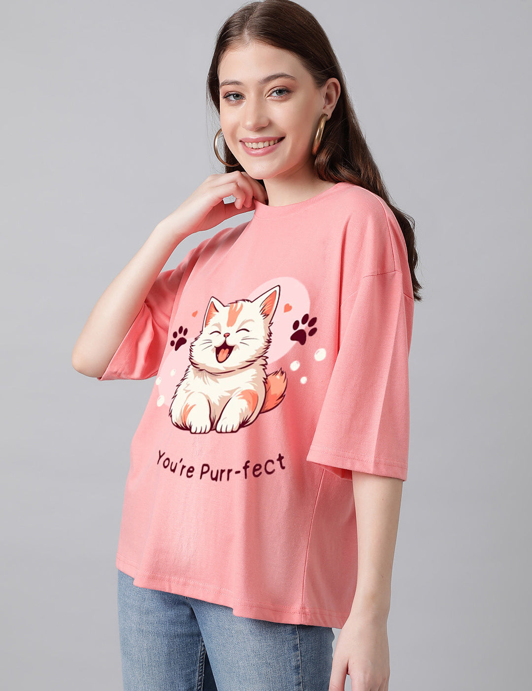 KOTTY Printed Women Round Neck Pink T-Shirt 